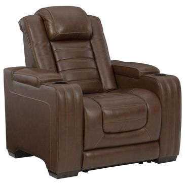 Signature Design by Ashley Backtrack Power Recliner with Adjustable Headrest in Chocolate, , large