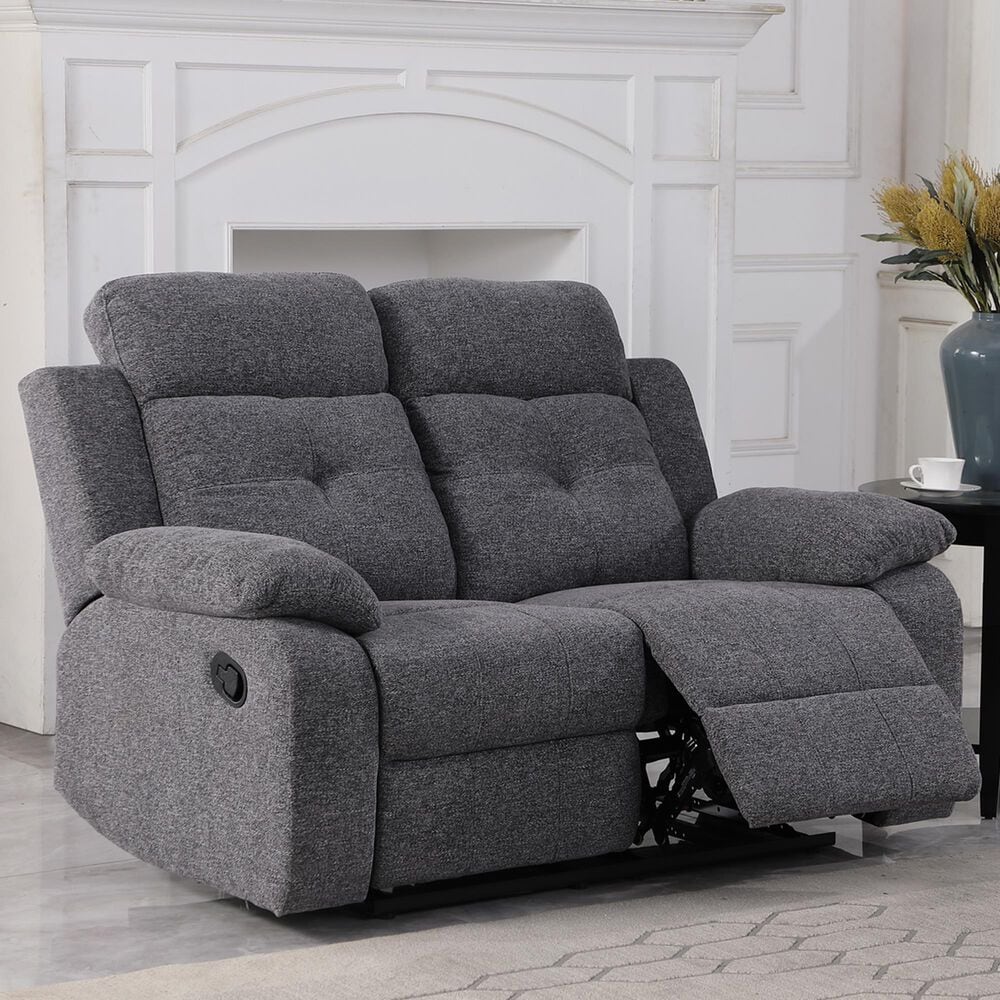 Titanic Furniture Bellinda Manual Reclining Loveseat in Gray, , large