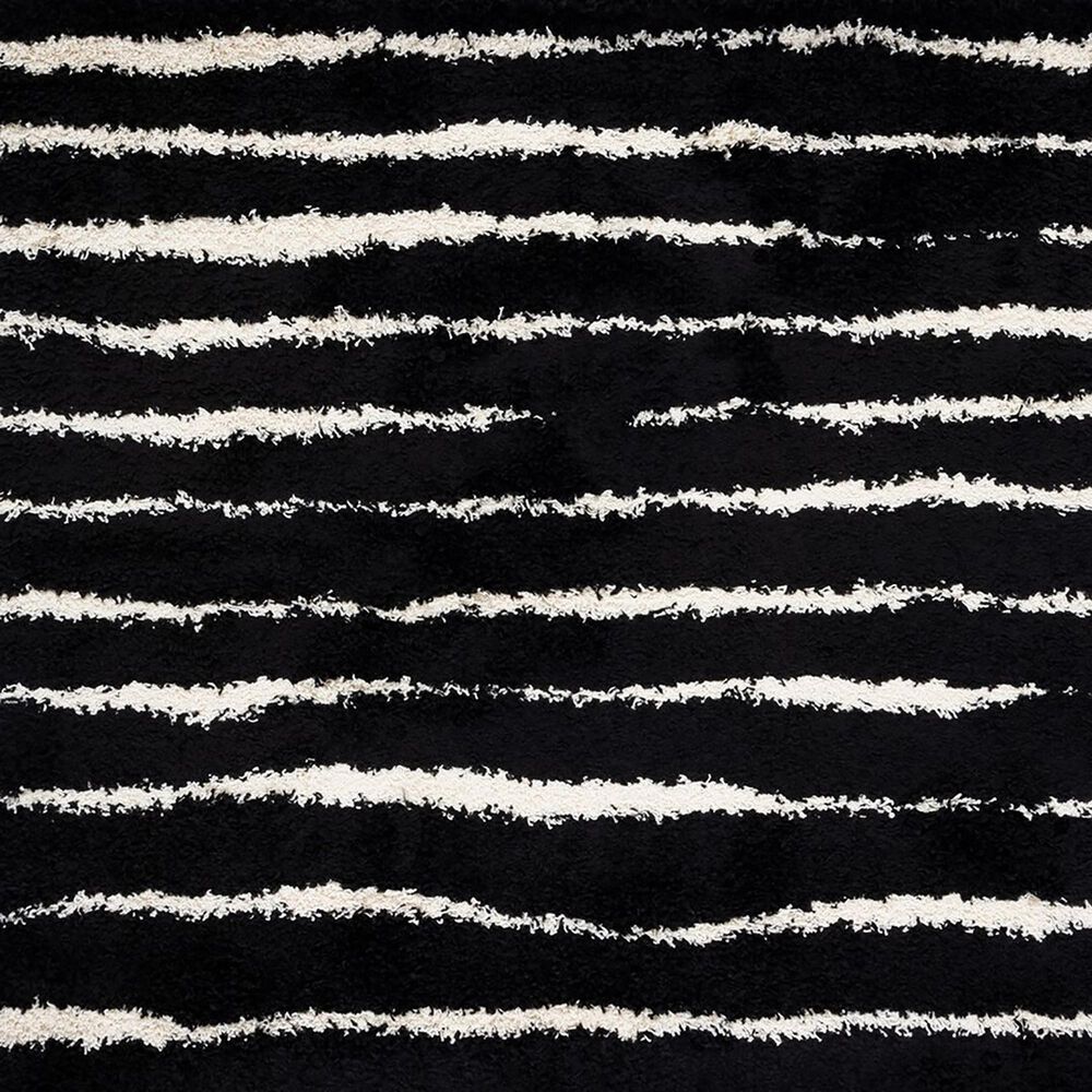 Safavieh Venus Shag VNS603Z 5&#39;3&quot; x 7&#39;6&quot; Black and Ivory Area Rug, , large