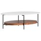 Crestview Collection Brewpub Oval Cocktail Table in White and Brown, , large