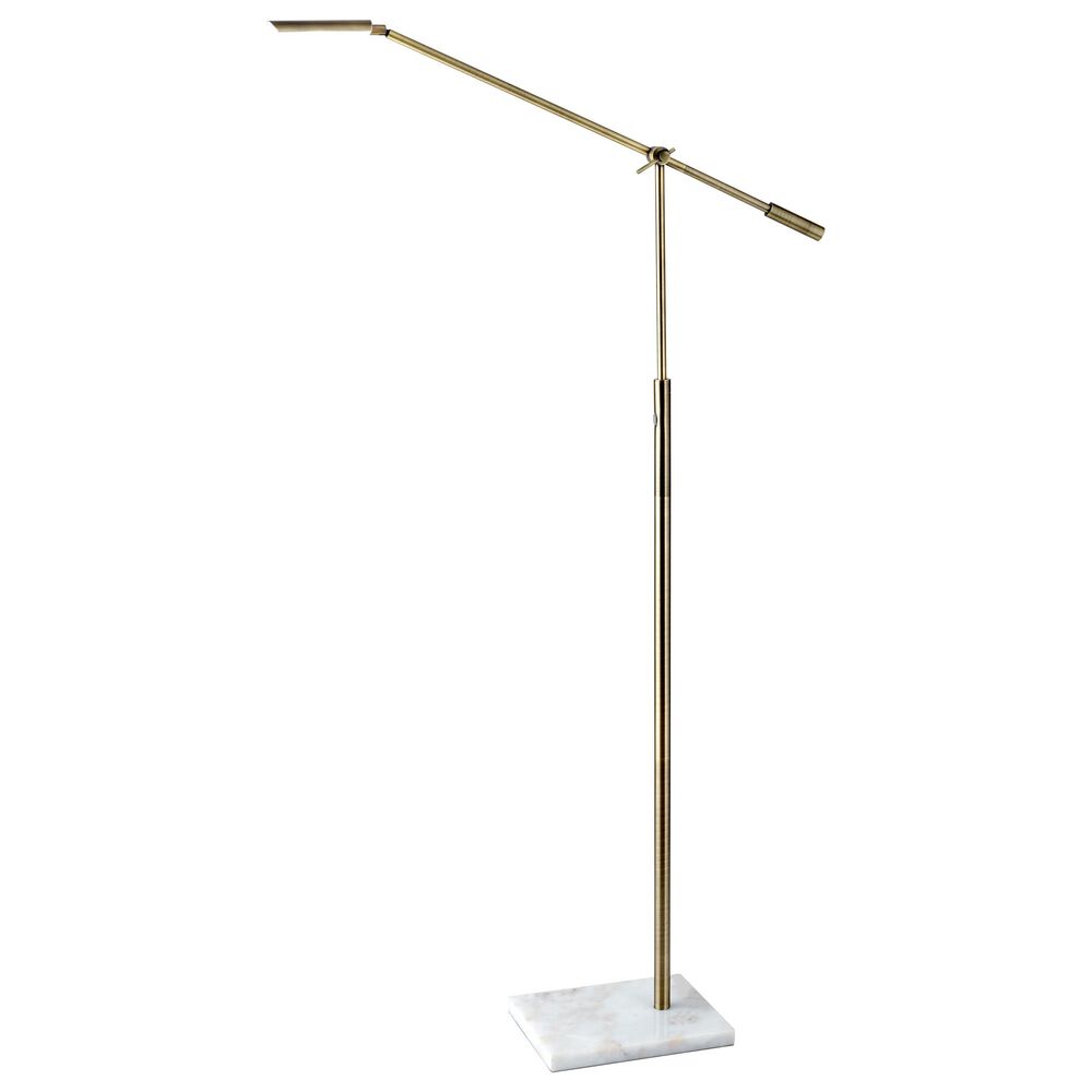 Adesso Vera LED Floor Lamp in Antique Brass, , large