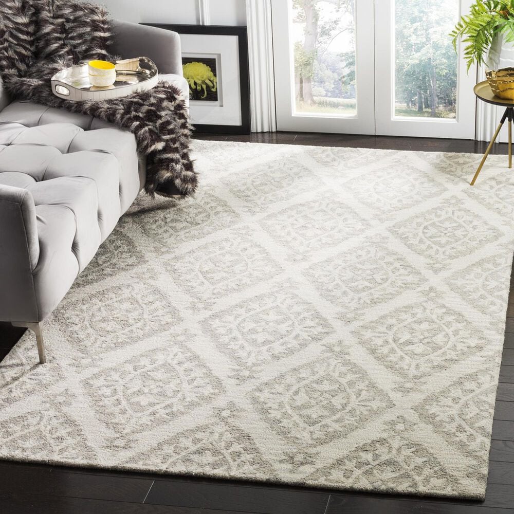 Safavieh Micro-Loop Geometric 5&#39; x 8&#39; Light Grey Area Rug, , large