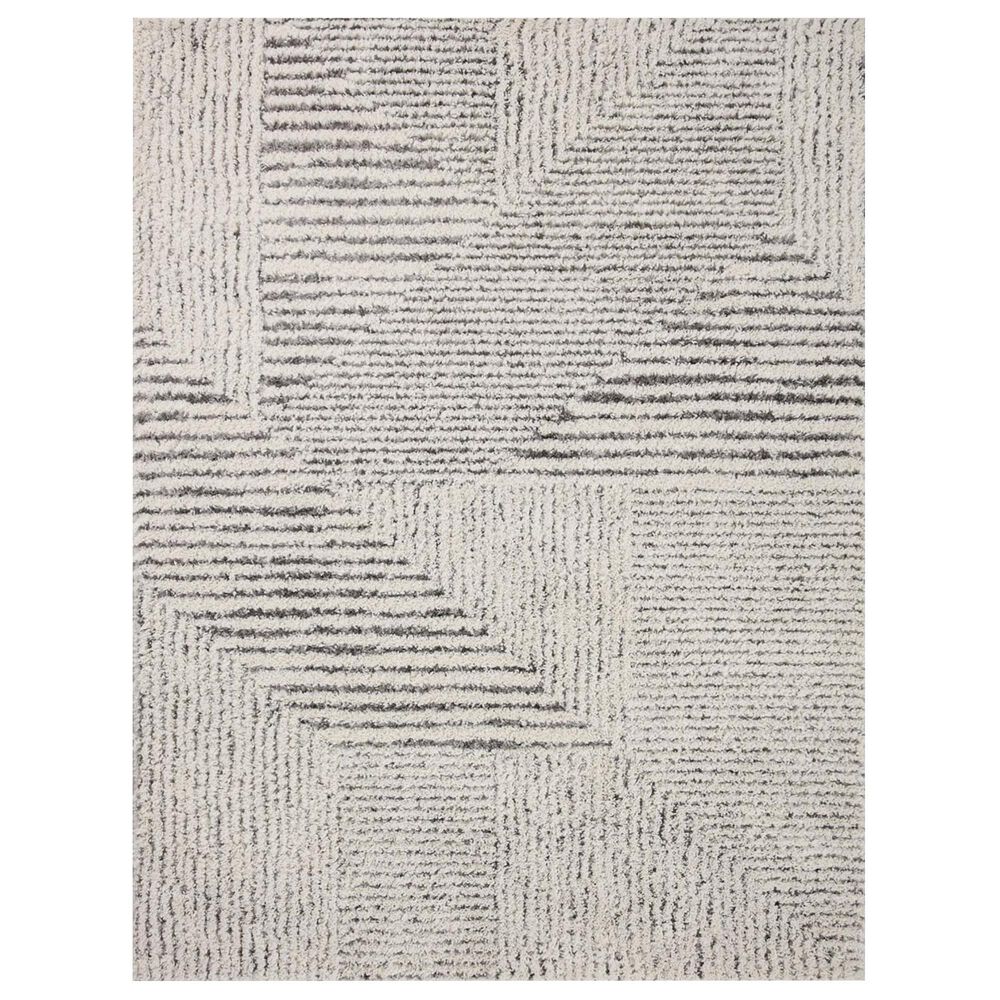 Loloi Levitt Shag 4" x 6" Ivory and Grey Area Rug, , large