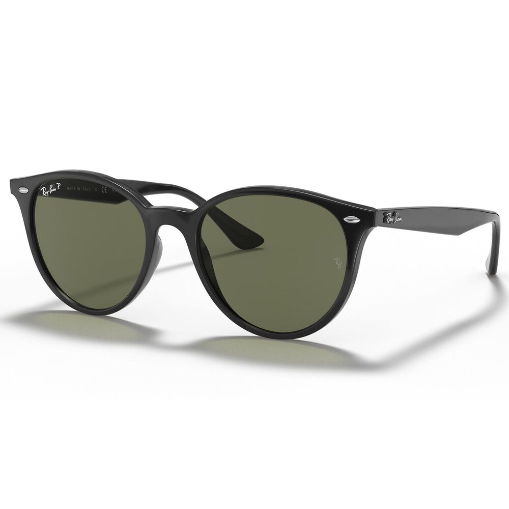 Ray-Ban Sunglasses with Green Lenses in Polished Black, , large
