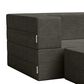 Jaxx Zipline 3-Piece Stationary Convertible Sleeper Loveseat in Charcoal Velvet, , large