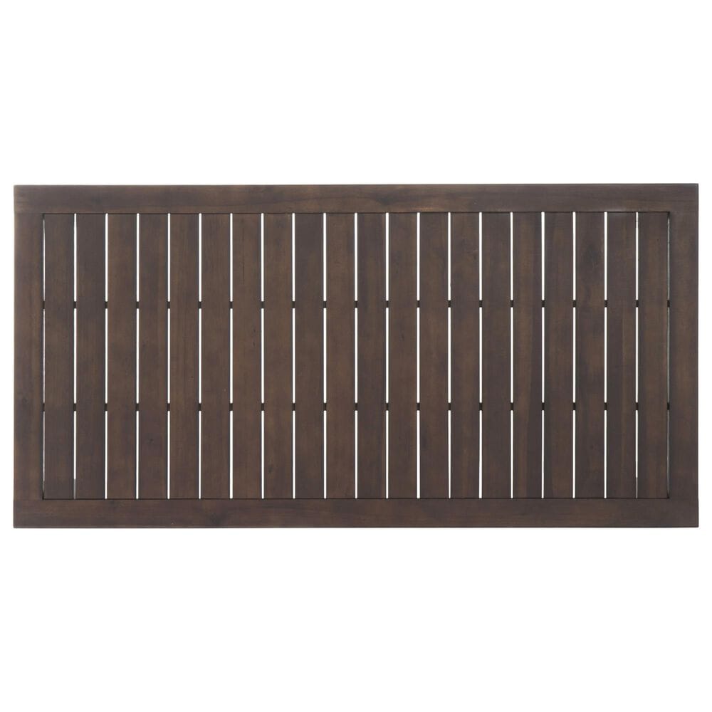 Hearth and Haven Outdoor 69 Inch Acacia Wood Dining Table with Square Legs in Dark Brown, , large