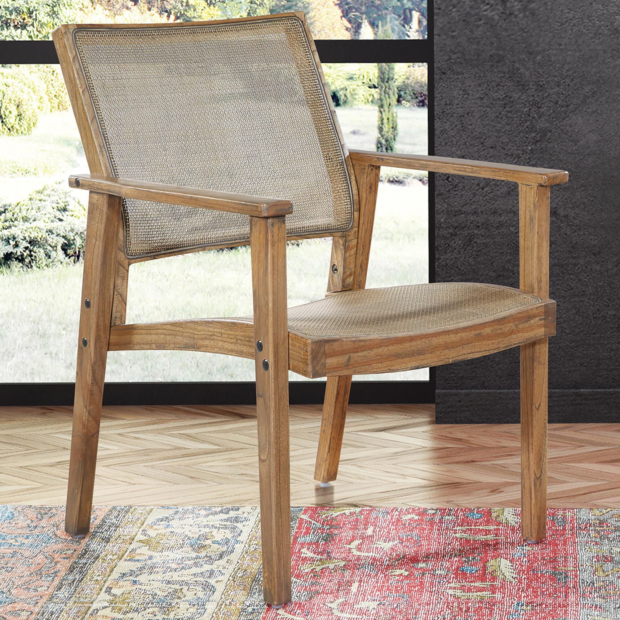 OSP Home Lavine Cane Accent Chair in Rustic Natural NFM
