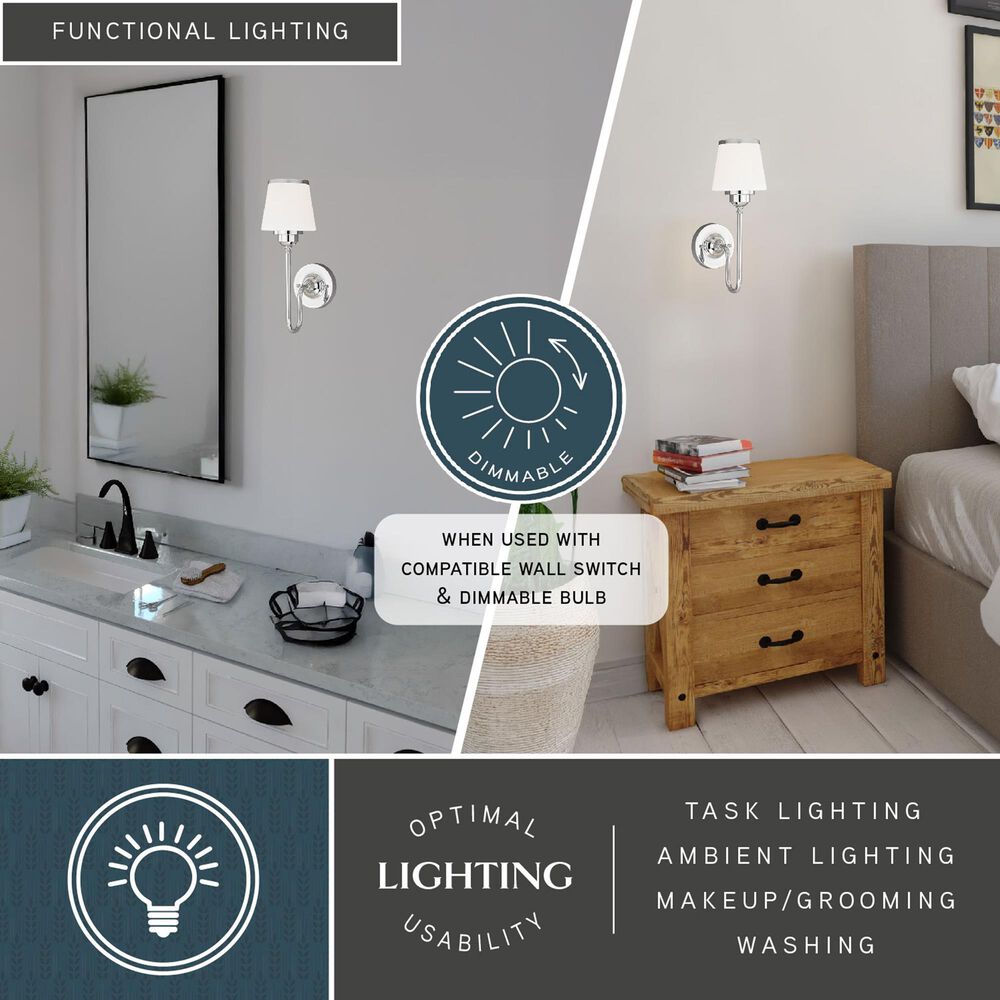 Vaxcel Kelsy 1-Light Bathroom Vanity in Chrome, , large