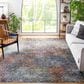 Safavieh Aria 9" x 12" Blue and Ivory Area Rug, , large