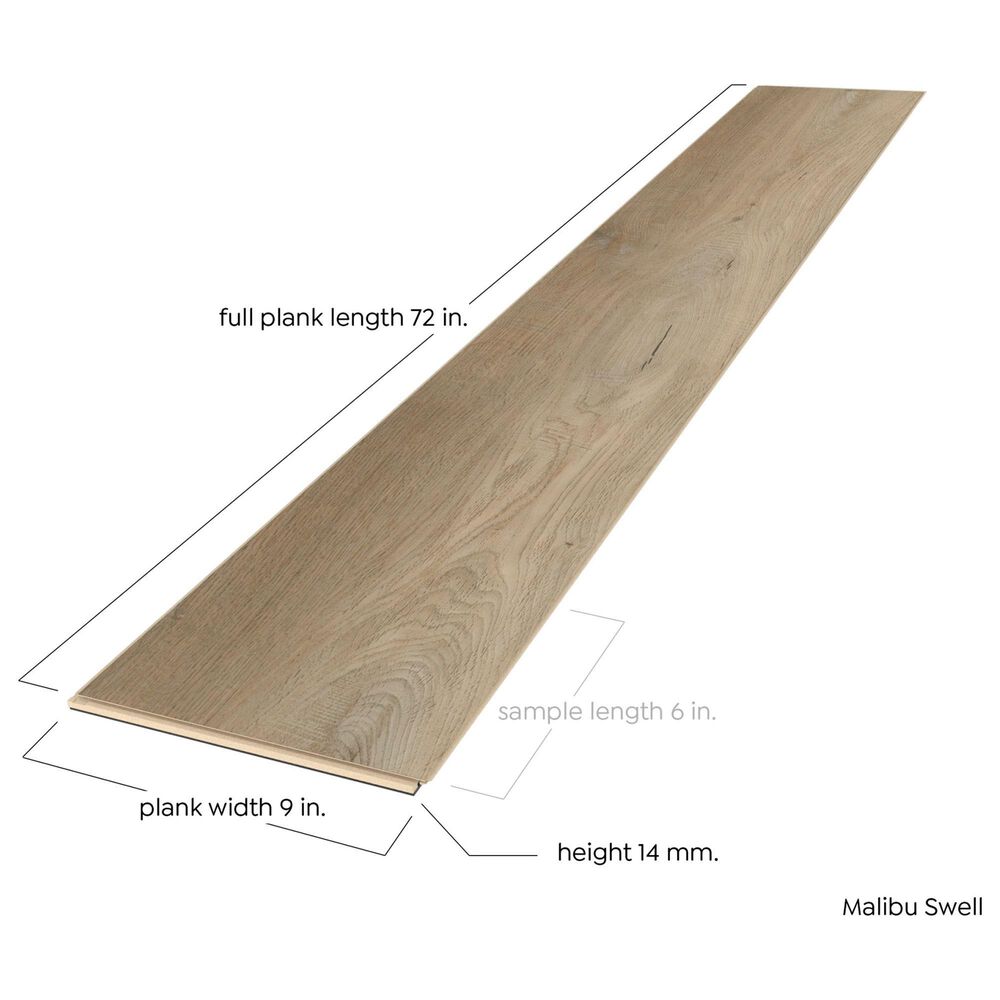 Cali Flooring Longboard Icons Malibu Swell 9" x 72" Luxury Vinyl Plank, , large