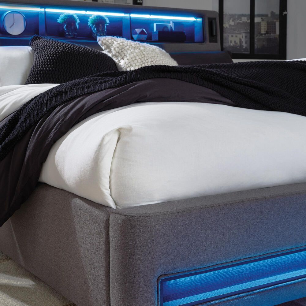 Ashley Verishaw King Platform Upholstered Bed in Gray, , large
