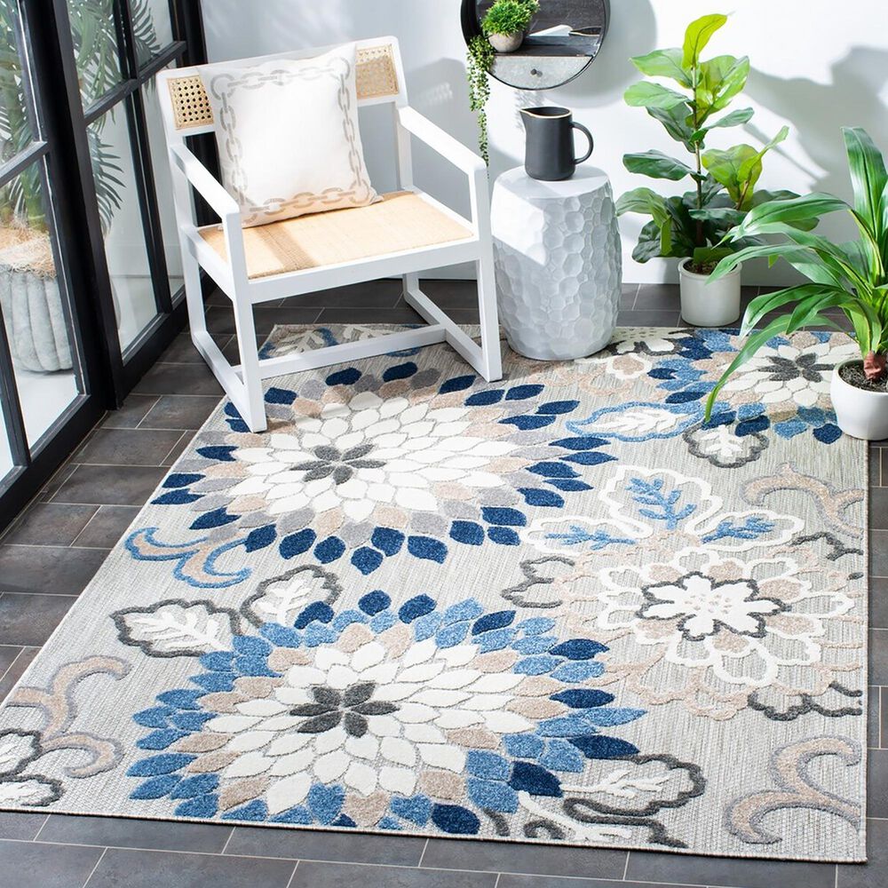 Safavieh Cabana 9&#39; x 12&#39; Grey and Blue Area Performance Rug, , large