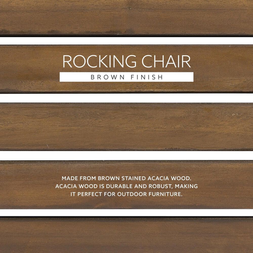 Linon Home Decor Adirondack Patio Rocking Chair in Acorn, , large