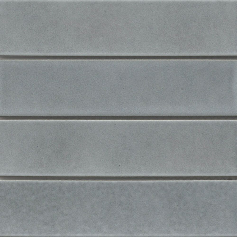 Emser Kaizen Gray 2" x 8" Rectangle on 9" x 15" Satin Porcelain Mosaic Sheet, , large