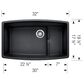 Blanco Performa Cascade Super Single Bowl Kitchen Sink in Volcano Gray, , large