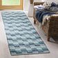 Safavieh Montauk Geometric 2"3" x 6" Turquoise and Multicolor Runner, , large