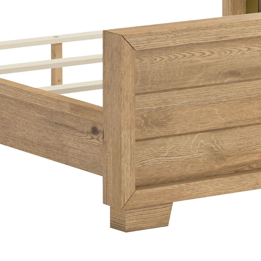 Ashley Galliden King Panel Bed in Light Brown, , large
