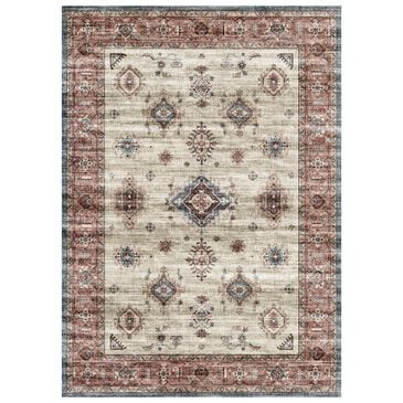 Central Oriental Rugease Raquel 5" x 7" Red and Beige Area Rug, , large