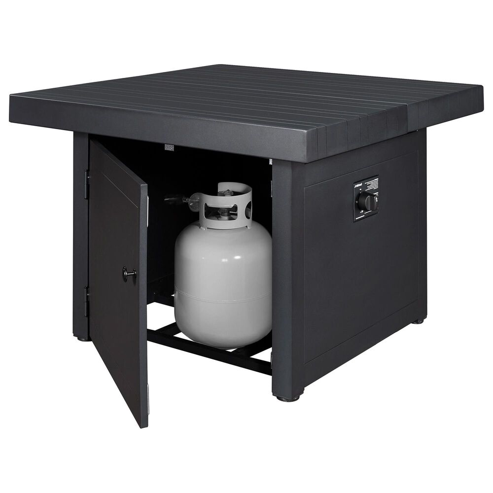 Plank And Hide Co 34&quot; Square Firepit Top &amp; Base in Black, , large