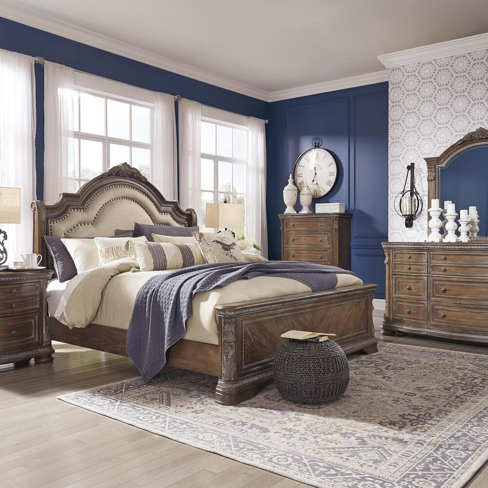 Signature Design by Ashley Charmond King Bed in Dark Brown, , large