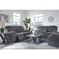 Ashley Observation Power Reclining Sofa with Drop Down Table in Steel Velvet, , large