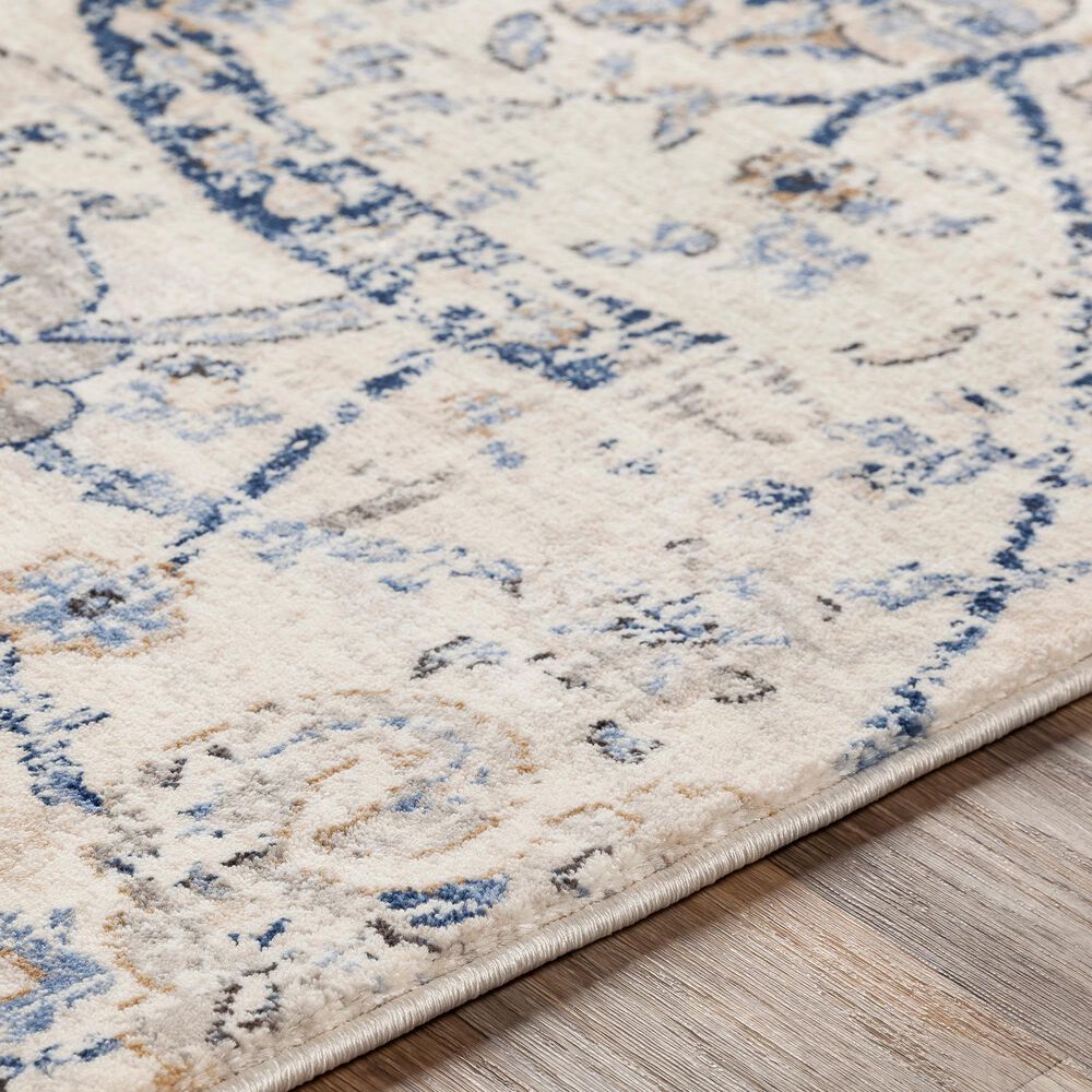 Surya Indigo IGO-2320 2&#39; x 2&#39;9&quot; Blue, Beige and White Scatter Rug, , large