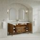 James Martin Laurent 60" Double Bathroom Vanity in Honey Oak with 3 cm Ethereal Noctis Silestone Top and Rectangular Sinks, , large