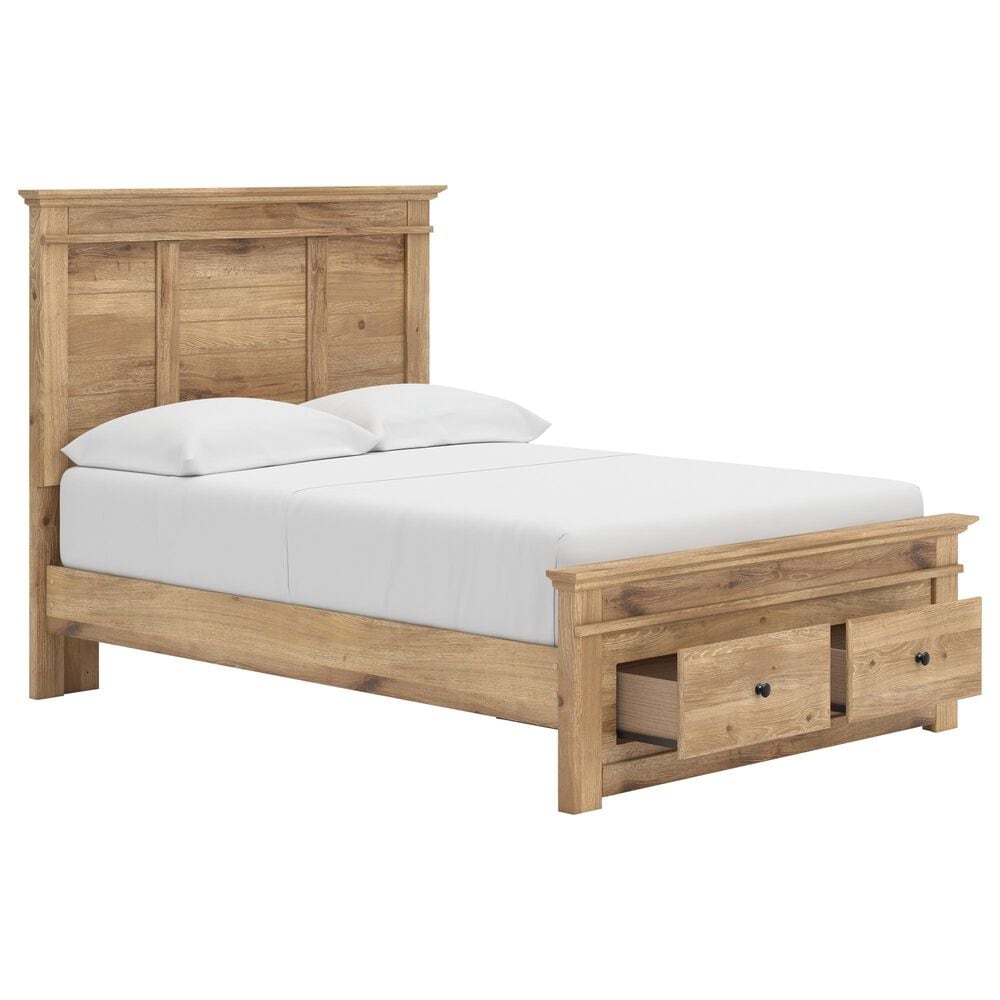 Ashley Makidern 4-Piece Full Storage Bedroom Set with Two Drawers in Natural Brown, , large