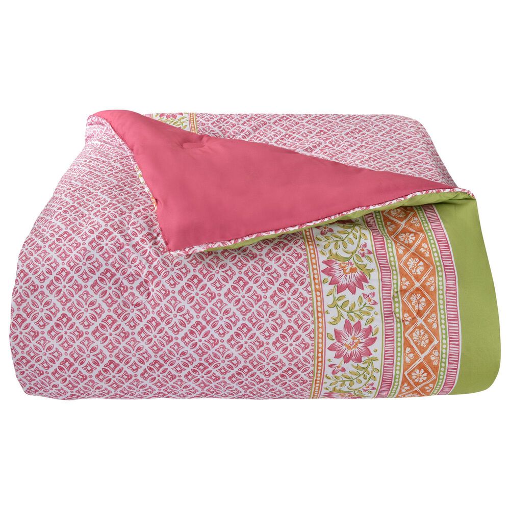 J. Queen New York Shiloh 3-Piece Full/Queen Comforter Set in Pink, Green and Orange, , large