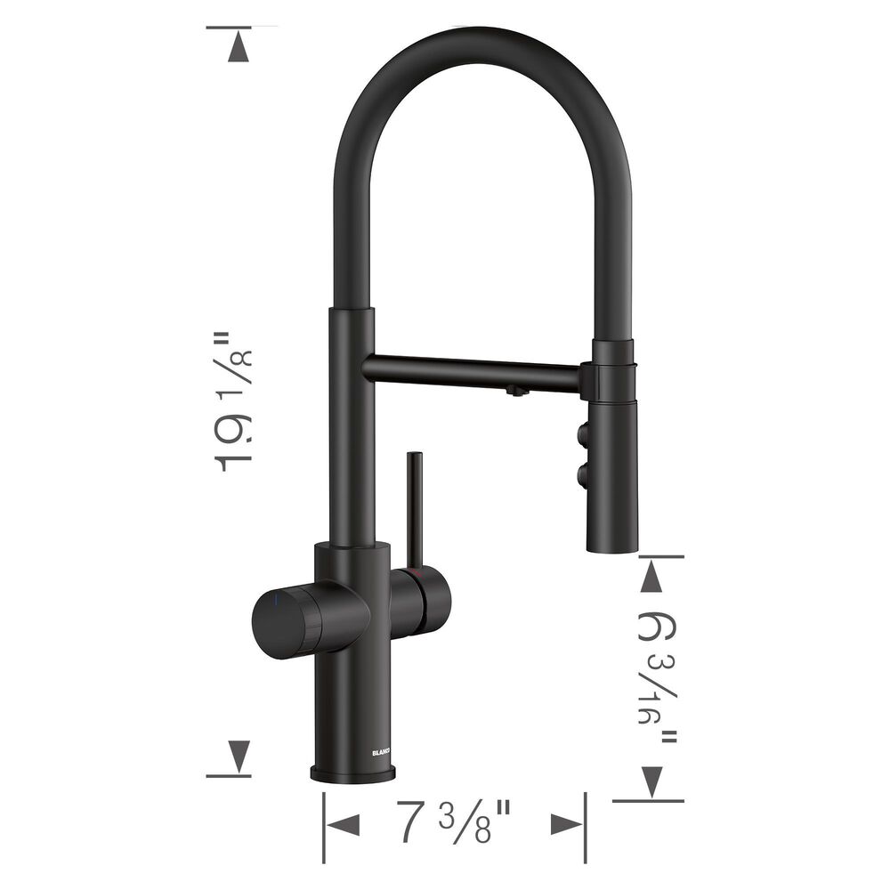 Blanco Catris Flexo Filter Semi-Pro 1.5 GPM Kitchen Faucet - Matte Black, , large