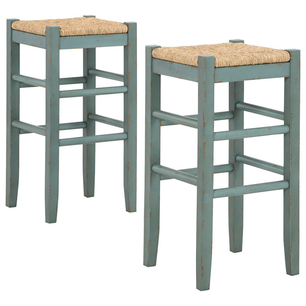 Ashley Mirimyn Bar Stool Set of 2 in Teal, , large