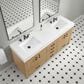 37B Alanya 72" Double Bathroom Vanity in Warm Oak with White Composite Stone Top, , large