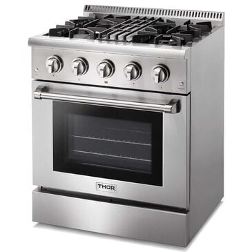 Thor Kitchen 30" Professional Dual Fuel Range with Natural Gas in Stainless Steel, , large