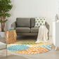 Nourison Aloha 4" Round Turquoise and Multicolor Indoor/Outdoor Area Rug, , large