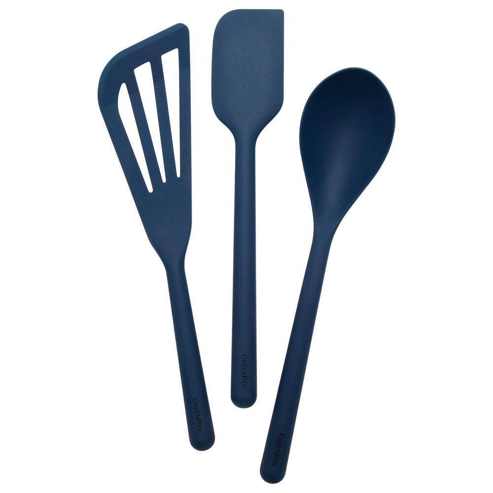 Green Pan Platinum Silicone 3-Piece Utensil Set in Oxford Blue, , large