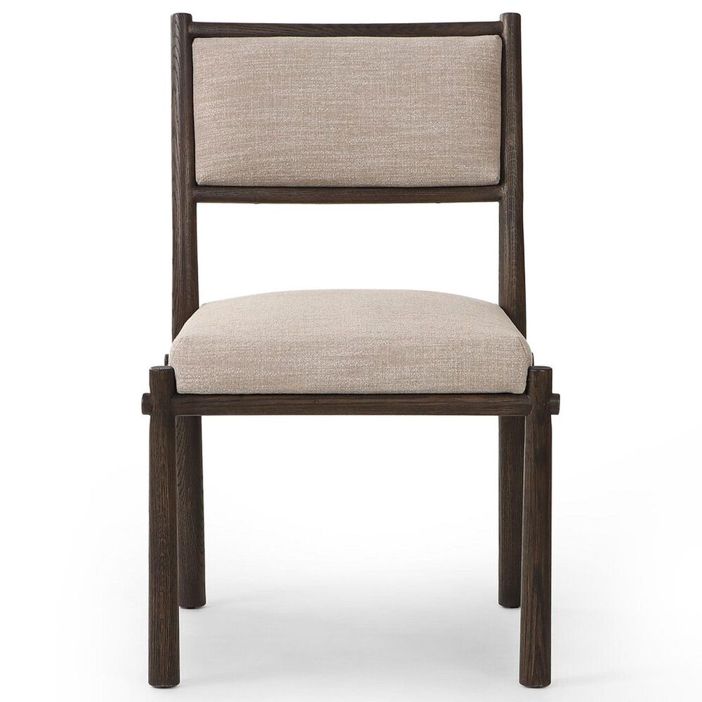 Four Hands Akiro Dining Side Chair with Laken Stone Fabric in Warm Oak, , large