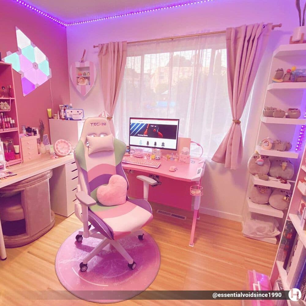 Techni Sport Kawaii Gaming Chair in Purple, Pink, Teal and White, , large