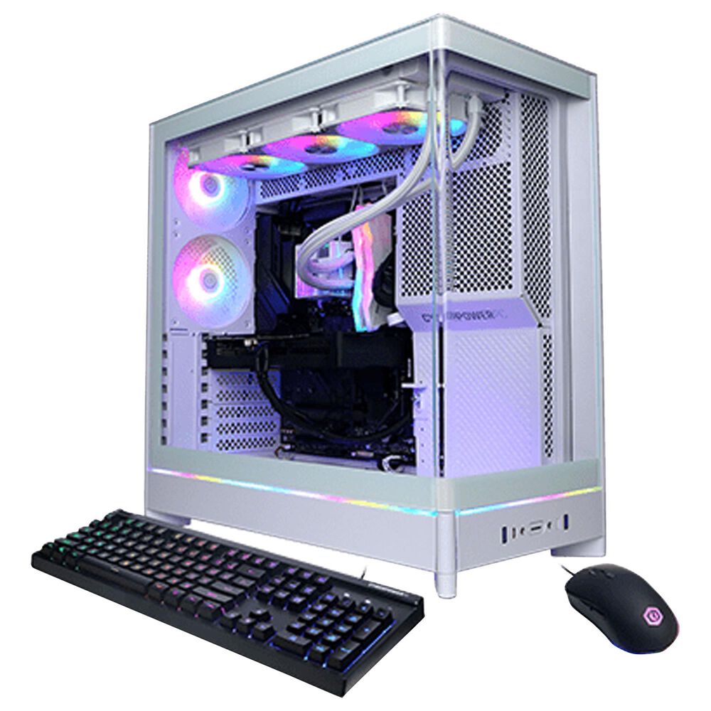 CyberPowerPC Gamer Supreme Gaming Desktop | AMD Ryzen 9 9900X - 32GB RAM - AMD Radeon RX 9070 XT Graphics - 2TB SSD in White, , large