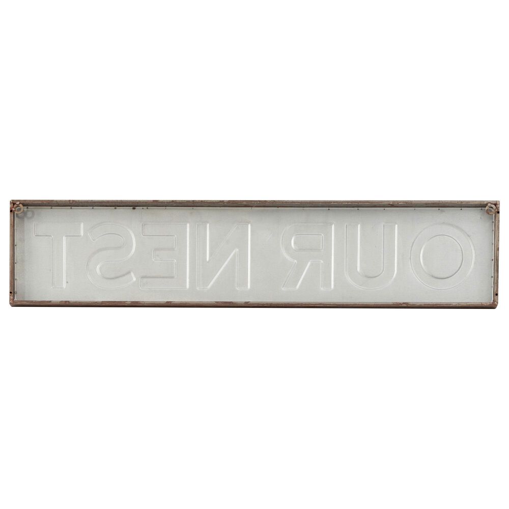 Maple and Jade 8&quot; x 37&quot; Sign Wall Decor in Brown and Grey, , large