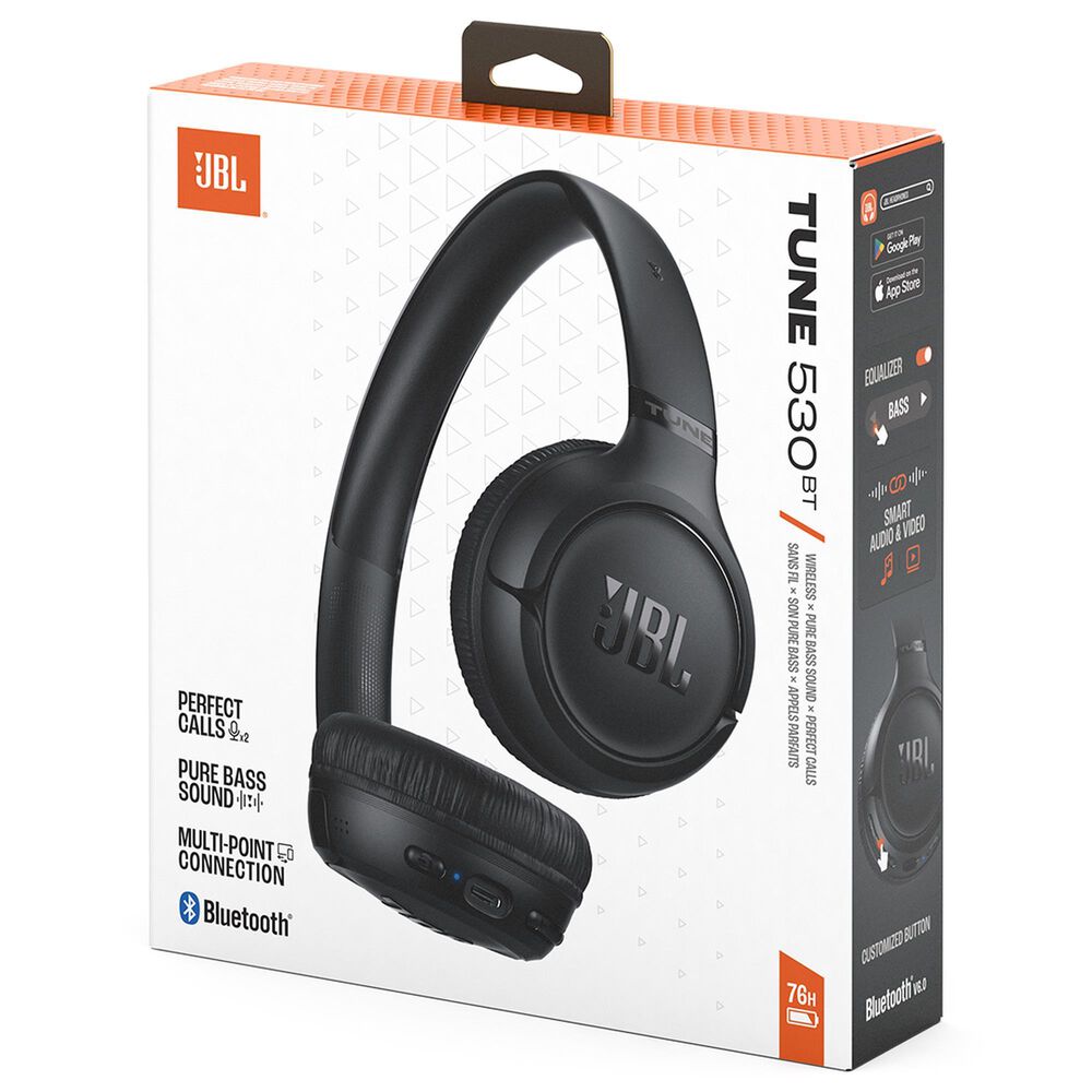 JBL Tune 530BT Wireless On-Ear Headphones in Black, , large