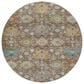Dalyn Rug Company Silk Road Mocha, Ivory, Gold, Blue, Copper, Aloe and Gray 8" Round Area Rug, , large