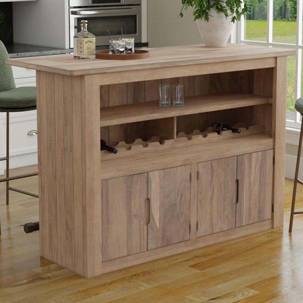 Fallridge Natural Parota Bar with Wine Bottle Storage in Natural Wood, , large
