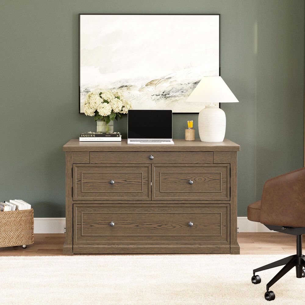Richlands Furniture Soren Wood Twin 2 Door Desk Dream Console with Mattress and Cover in Light Oak, , large