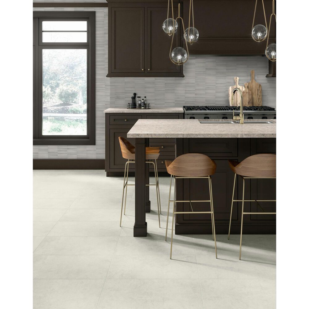 Dal-Tile Artefino Vintage Smokey Gray 1&quot; x 6&quot; Pencil Fluted on 11&quot; x 12&quot; Porcelain Mosaic Sheet, , large