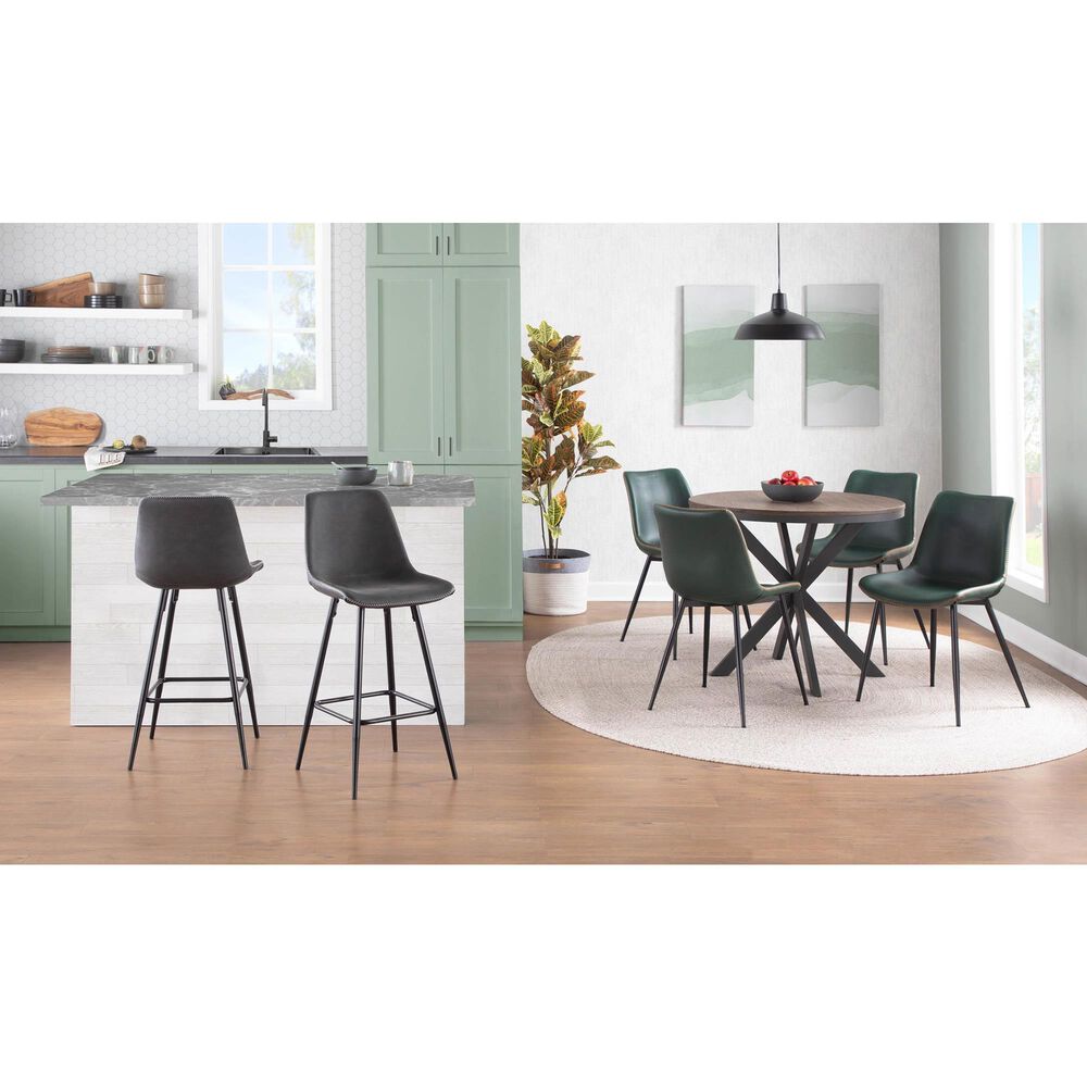 LumiSource Durango Side Chair with Green Upholstered in Black (Set of 2), , large