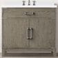 Lexora Home Laurel 36" Single Bathroom Vanity in Grey Oak with White Quartz Top and Rectangular Sink, , large