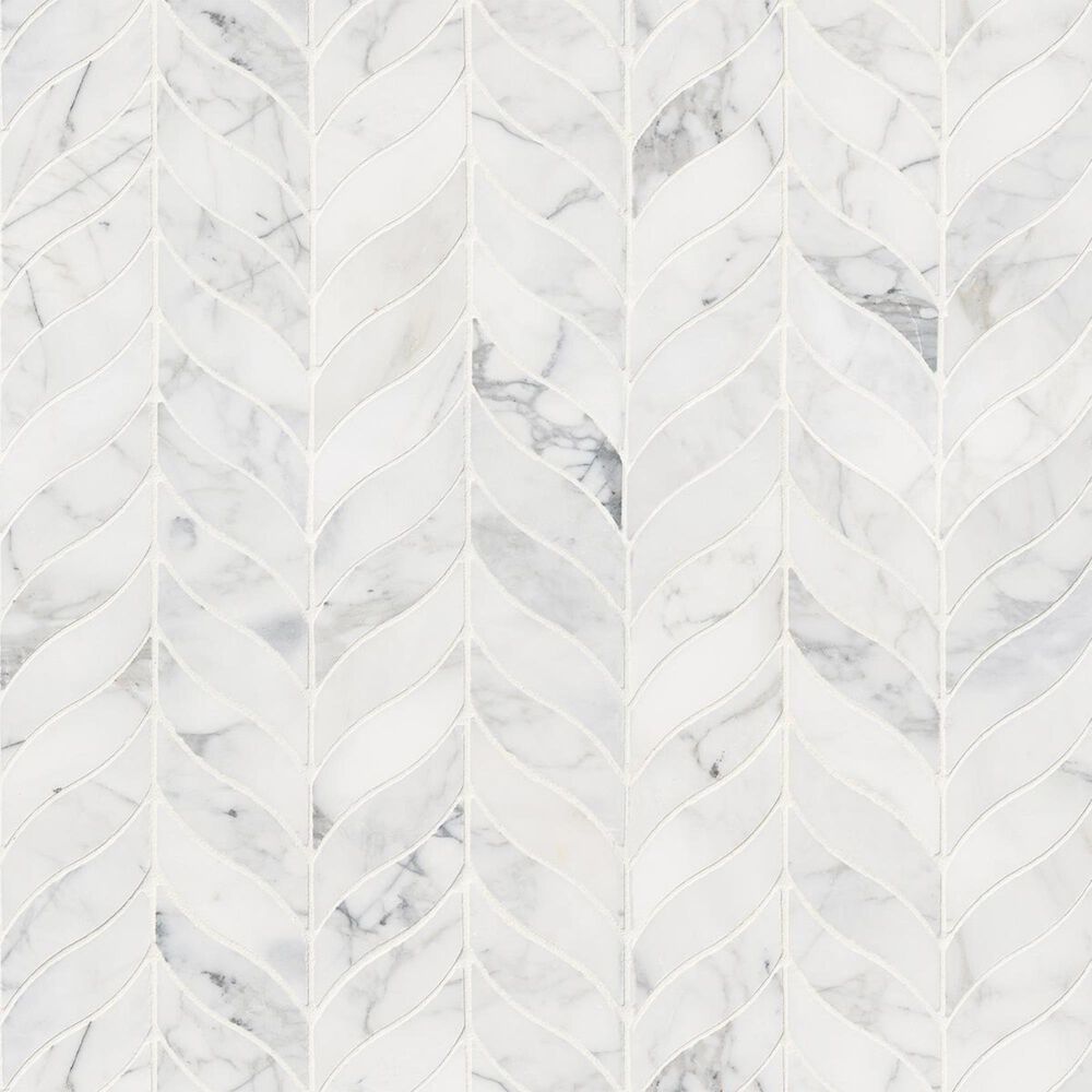 MS International Calacatta Cressa White 12" x 12" Honed Natural Stone Mosaic Sheet, , large