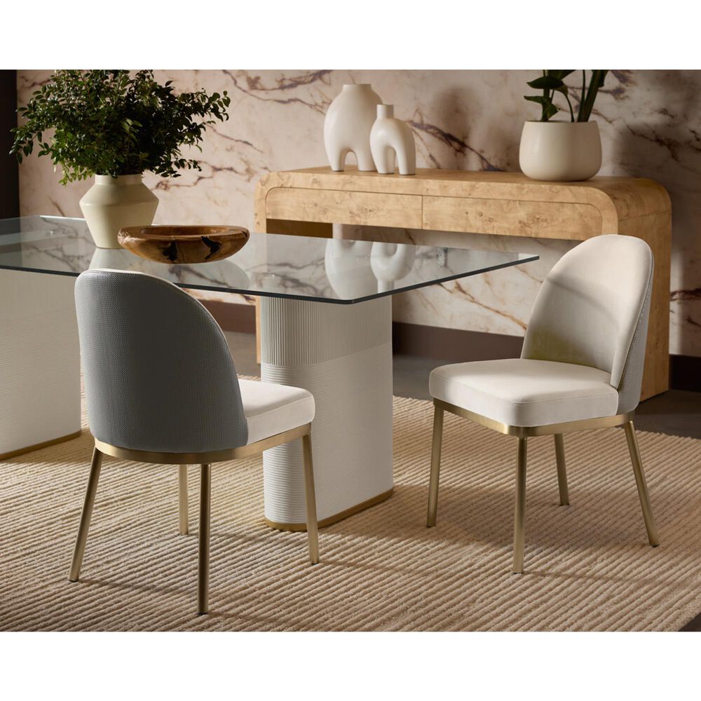 Club Collection By Sunpan Lavania Side Chair in Meg Taupe and Porcini Taupe, , large