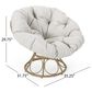 Hearth and Haven Mia Papasan Outdoor Swivel Chair with Beige Cushion in Brown, , large