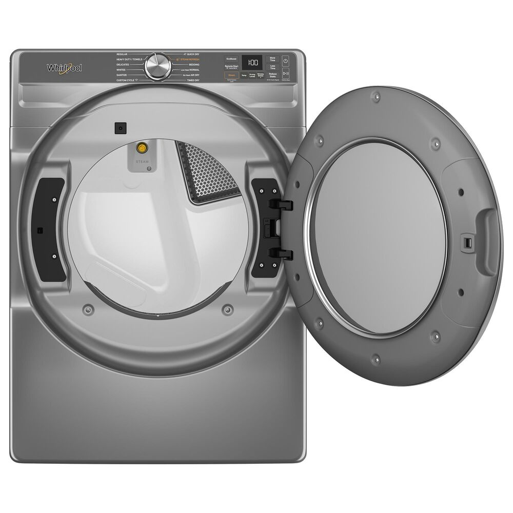 Whirlpool 7.4 Cu. Ft. Smart Front Load Gas Dryer with Steam Capabilities in Radiant Silver, , large